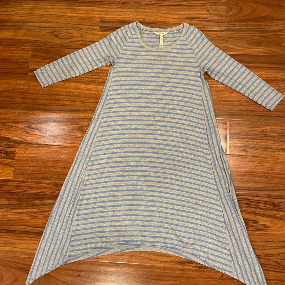 Matilda Jane Gray and Light Blue Striped Knit Top